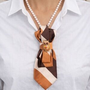 Handmade Owl Women's Tie Necklace New